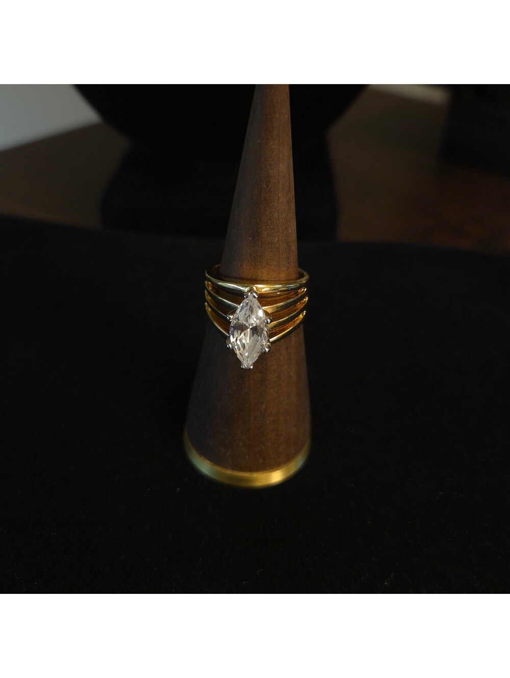 Vintage Size 8 14K HGE LIND Marquise CZ Ring